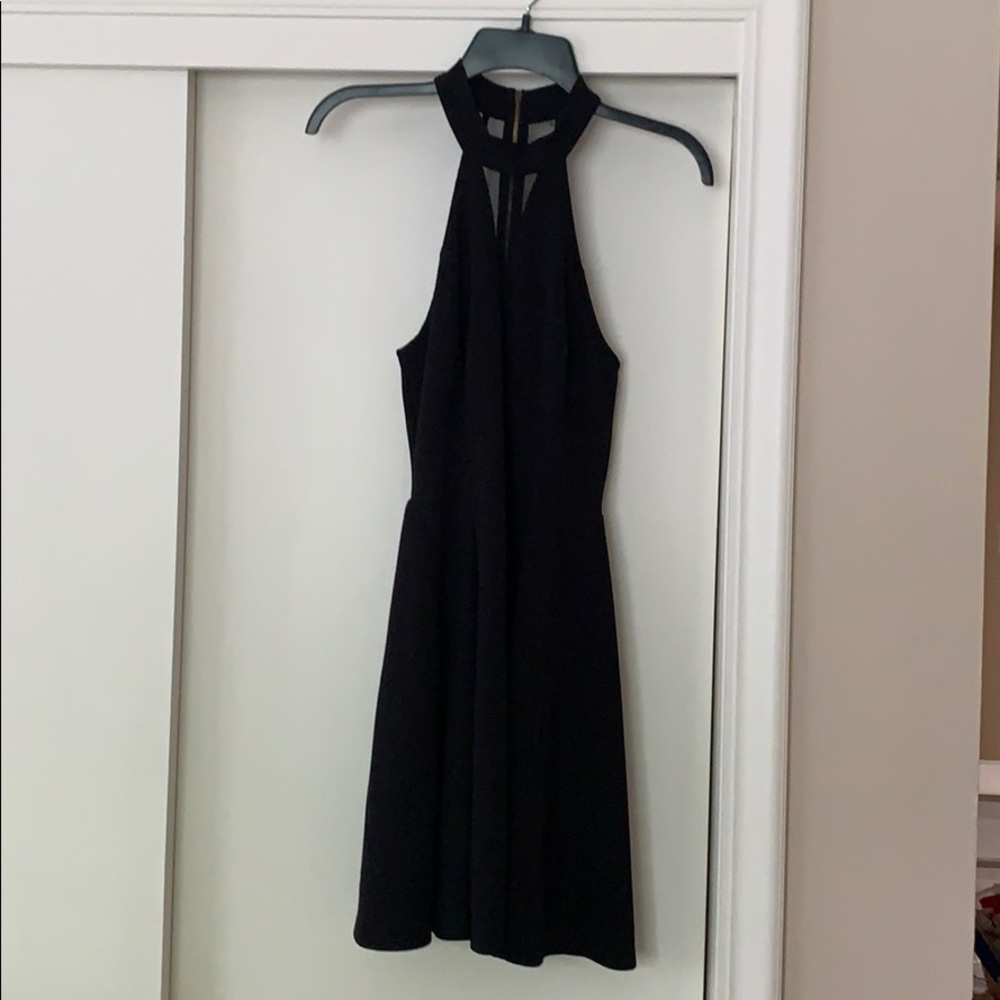 black high neck dress